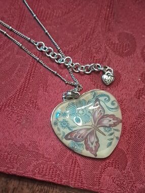 Brighton Garden Splendor Necklace With Butterfly And Floral Design VINTAGE